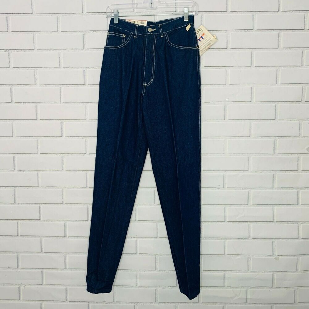 NWT vintage 80s Gitano jeans high rise waist dark wash tapered leg 9 10 juniors - Picture 2 of 12